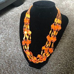 Coldwater Creek Orange Beaded Necklace